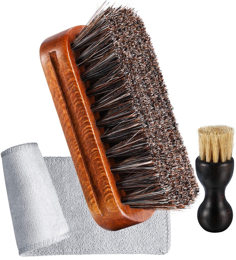 YoungJoy YoungJoy 3 Pieces Horsehair Shoe Polishing Dauber Kit Shine Brush Shoe Care Applicators B 