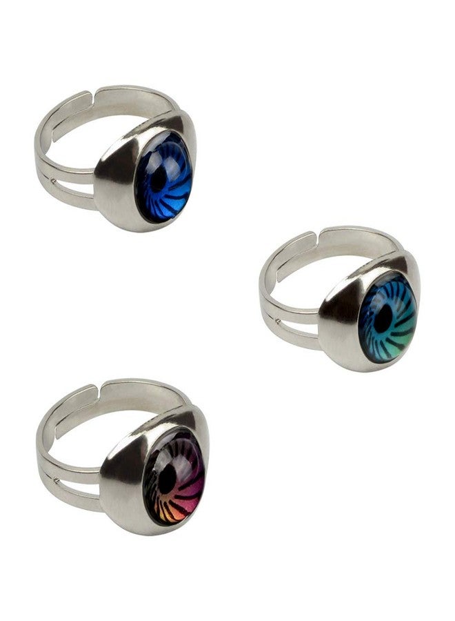 RIMOBUL Authentic Adjustable Mood Ring,Smiley Face，Magic Eyes - Pack of 3 - Image 1