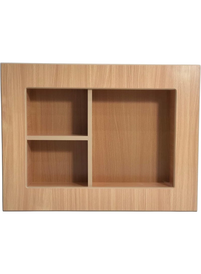 غطاء خشبي للمكيف، غطاء أنيق لمكيف الهواء من نوع النافذة مع عزل حراري، غطاء لمكيف الهواء بهيكل خشبي متين بسمك 18 ملم - Image 3