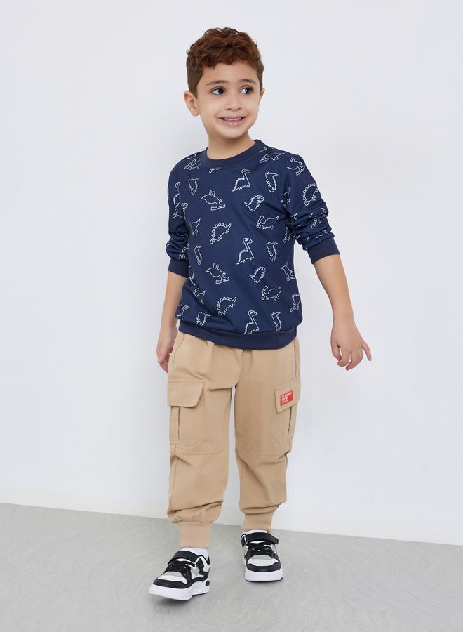 ستايلي سويت شيرت بأكمام طويلة وطبعة ديناصور - Image 2