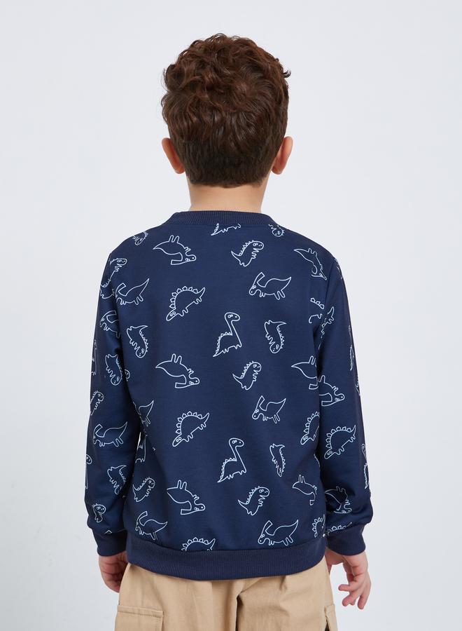 ستايلي سويت شيرت بأكمام طويلة وطبعة ديناصور - Image 4