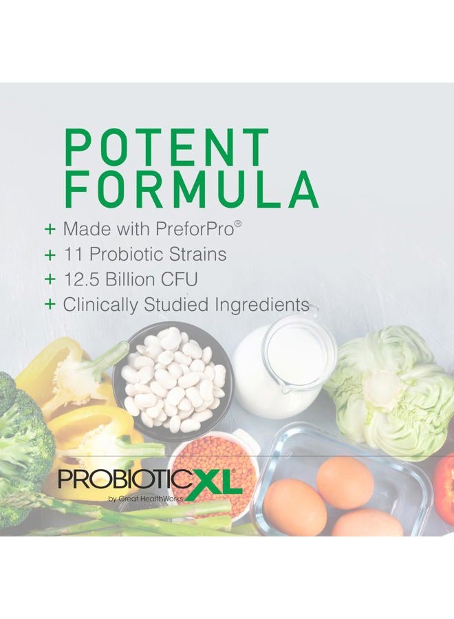 OmegaXL بروبيوتيك XL - بروبيوتيك وبريبايوتيك، مستقر على الرف - مزيج 11 سلالة - تعزيز نمو الفلورا المعوية الصحية، 12.5 مليار وحدة تشكيل مستعمرة - غير معدلة وراثيًا، خالية من الغلوتين - 30 كبسولة نباتية - Image 5