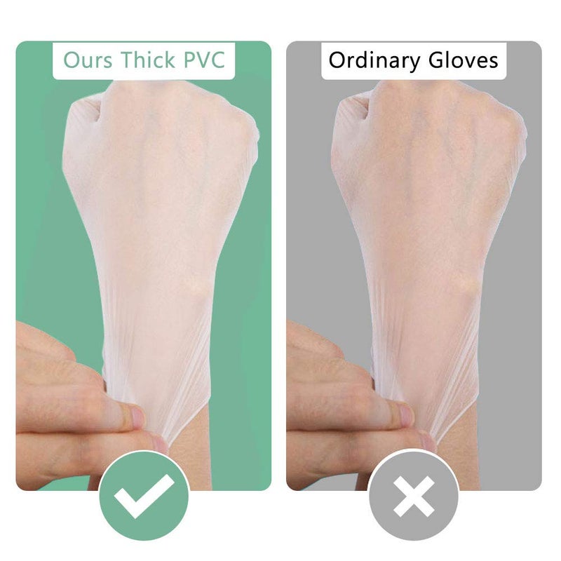 squish Disposable Gloves, 100 Count 4 mil Clear Vinyl Gloves Latex Free Powder-Free Health Glove Cleaning Rubber Glove for Kitchen Cooking Cleaning Food Handling, Large - Image 4