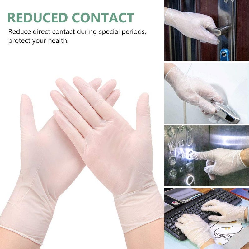 squish Disposable Gloves, 100 Count 4 mil Clear Vinyl Gloves Latex Free Powder-Free Health Glove Cleaning Rubber Glove for Kitchen Cooking Cleaning Food Handling, Large - Image 3