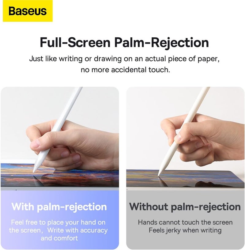 Baseus Smooth Writing 2 Series Wireless Charging Stylus, White (Active Version with active pen tip) - Image 3