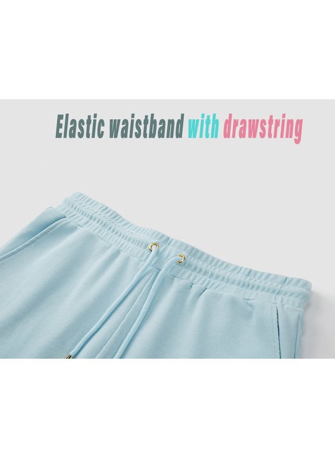 Redqenting - Mens 8" Casual Sweat Shorts with Pockets,Drawstring Athletic Shorts Waffle Lounge Summer Shorts (Size28~40) - Image 1