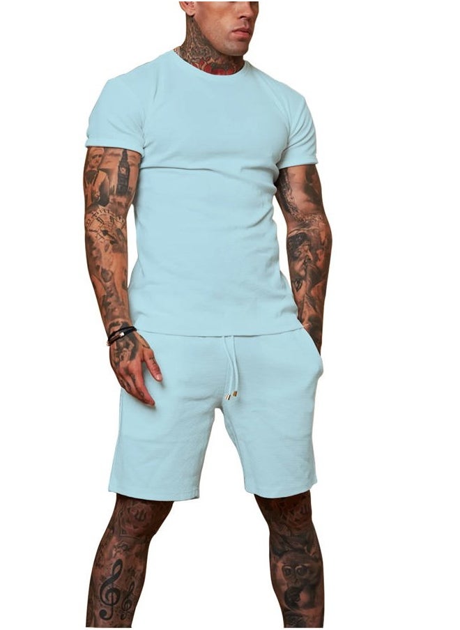 Redqenting - Mens 8" Casual Sweat Shorts with Pockets,Drawstring Athletic Shorts Waffle Lounge Summer Shorts (Size28~40) - Image 1
