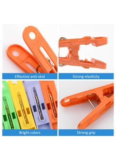 Eleish 40 PCS Plastic Cloth Pegs , Cloth Clip - Hanger Clips, Slim-line Plastic Finger Clips Clothes Pants Hanger Clips | Multi Colour | Ideal for Hanging Clothes  - Image 5