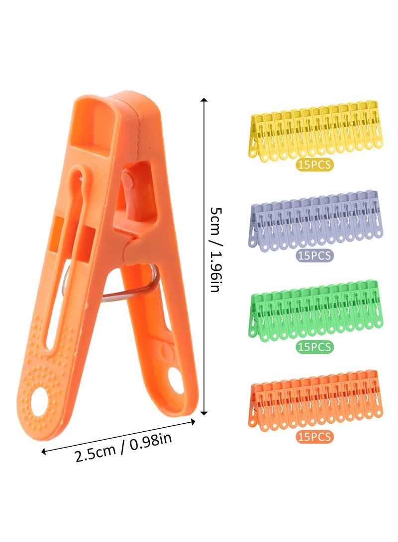 Eleish Plastic Cloth Pegs 40 PCS  , Cloth Clip - Hanger Clips, Slim-line Plastic Finger Clips Clothes Pants Hanger Clips | Multi Colour | Ideal for Hanging Clothes - Image 4