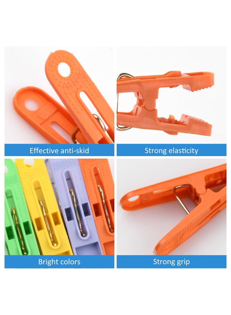 Eleish Plastic Cloth Pegs 40 PCS  , Cloth Clip - Hanger Clips, Slim-line Plastic Finger Clips Clothes Pants Hanger Clips | Multi Colour | Ideal for Hanging Clothes - Image 5
