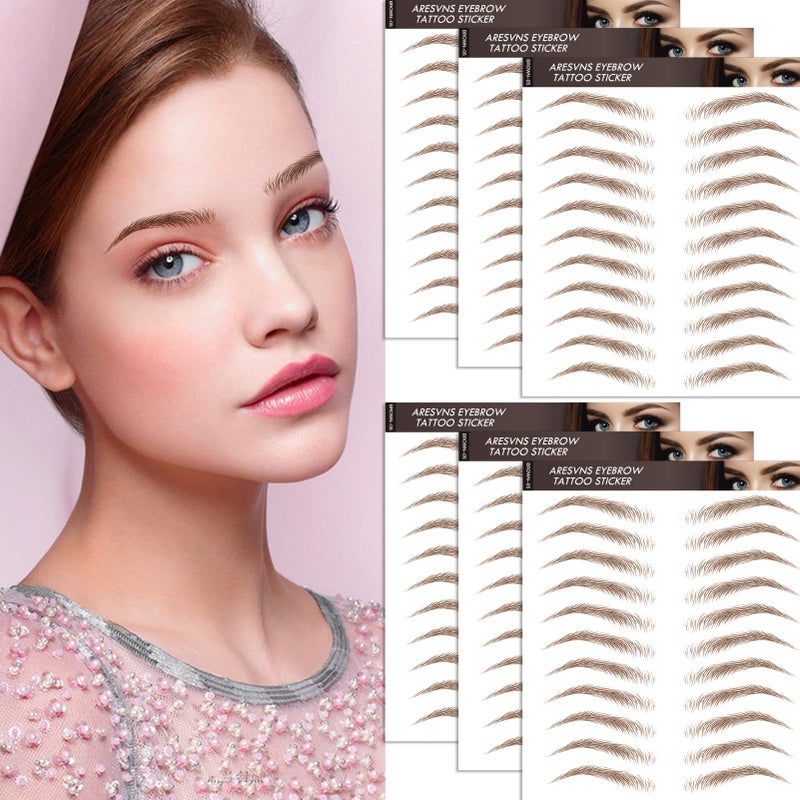 Aresvns 4D Eyebrow Tattoo Brown 66 Pairs! Waterproof Imitation fake eyebrows (Only for People without Eyebrows) Christmas Gift - Image 1