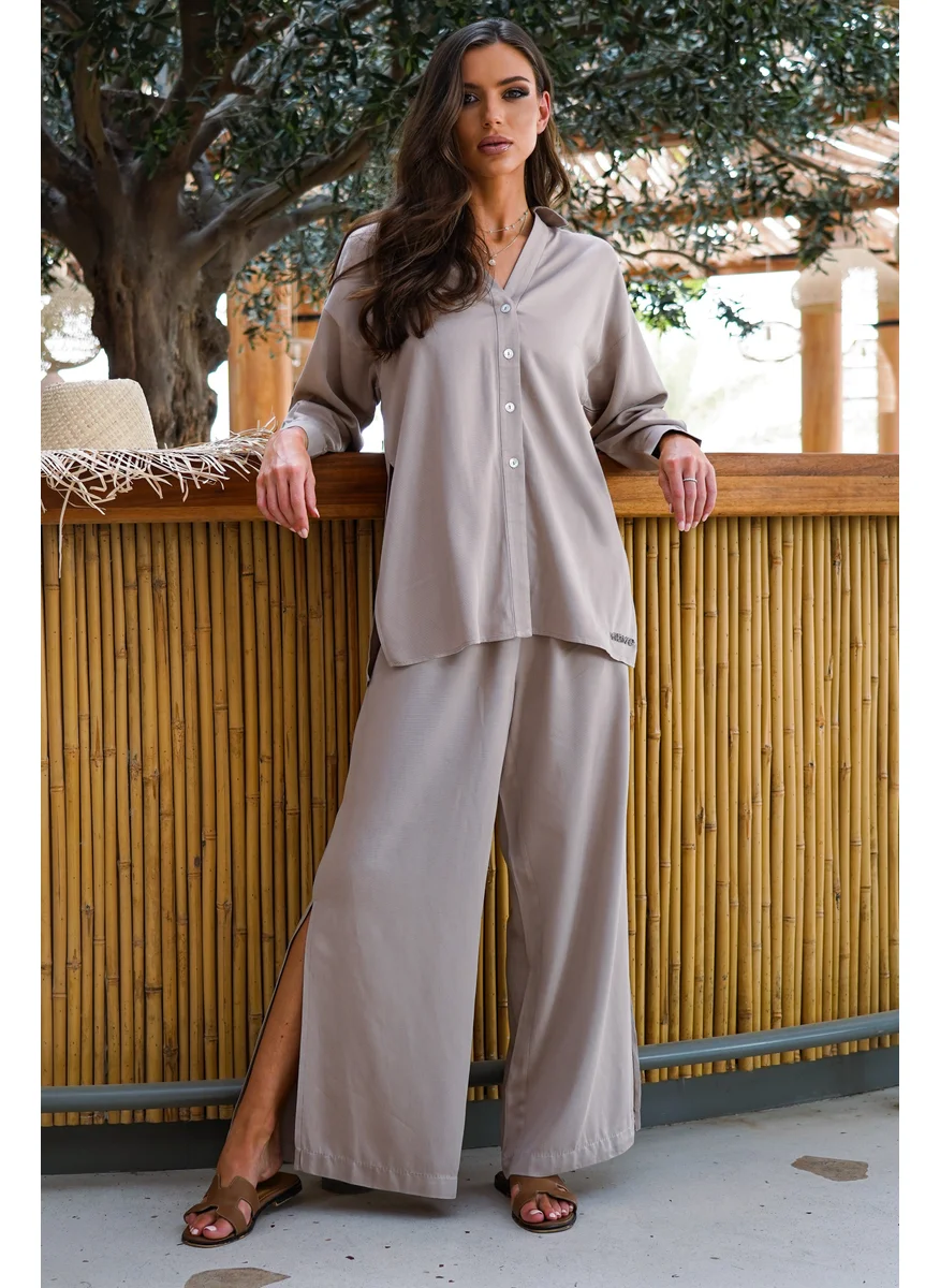 NOMAD Wide Leg Trouser with Side Slit