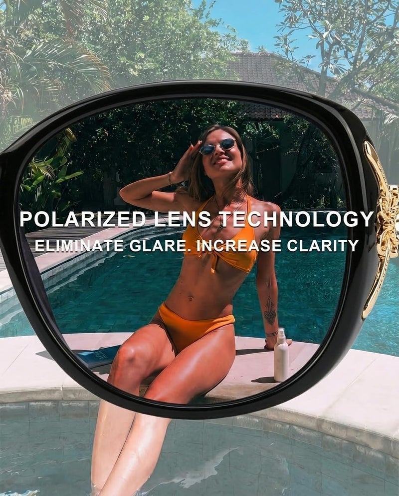 FIMILU Sunglasses for Women Trendy Polarized Sunglasses Oversized Big Sun Glasses Ladies Shades UV Protection | Fits Over Glasses ≤5.4"x1.65". Side Shields Block Sun & Wind. Weighs Only 1.1 oz—Light enough for All-day Comfortable Driving - Image 5