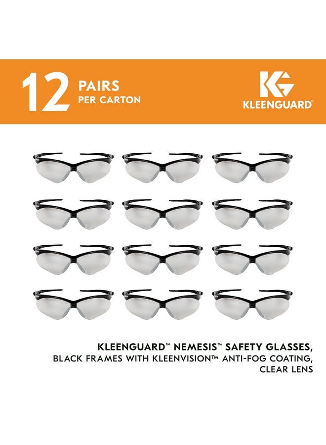 KLEENGUARD KleenGuard™ V30 Nemesis™ Safety Glasses (25679), with KleenVision™ Anti-Fog Coating, Clear Lenses, Black Frame, Unisex for Men and Women (Qty 12)  - Image 1