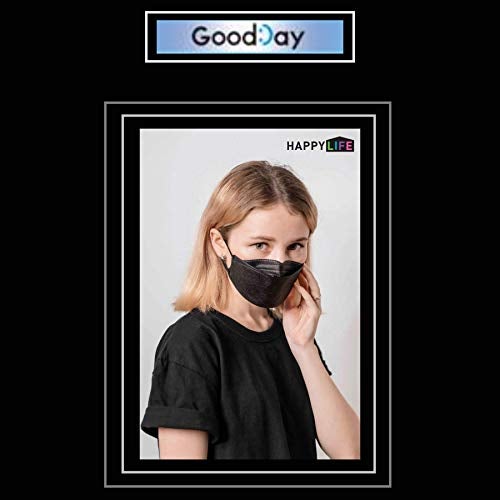 FLEXMON [Happy Life] Premium 3D Black KF94 Face Mask, Good Day, Individual Pack Made in Korea (24) - Image 4