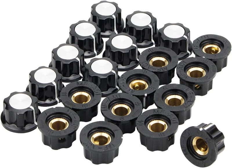 Electrical Buddy A01 Silver Tone Top Potentiometer Volume Control Rotary Knobs 6mm Shaft Hole 20PCS - Image 1