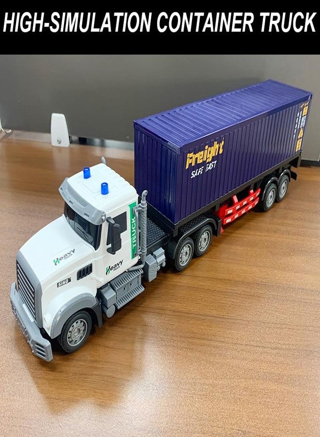 SNACKTANT 23.6-Inch 9-Channel Remote Control Semi Truck with Trailer – 1:24 Scale RC Container Carrier Truck Toy for Kids 3-8, Dual Batteries, Light & Sound Effects, Ultimate Gift for Boys & Girls - Image 2