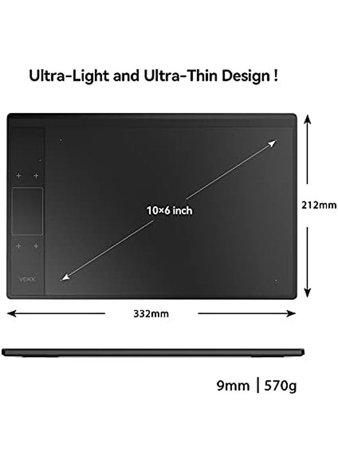 Veikk A30 V2 Graphic Tablet | 10 x 6 Inch Active Area | Battery-Free Stylus | 8192 Pressure Levels | Touch Keys + Gesture Pad | USB-C  - Image 3