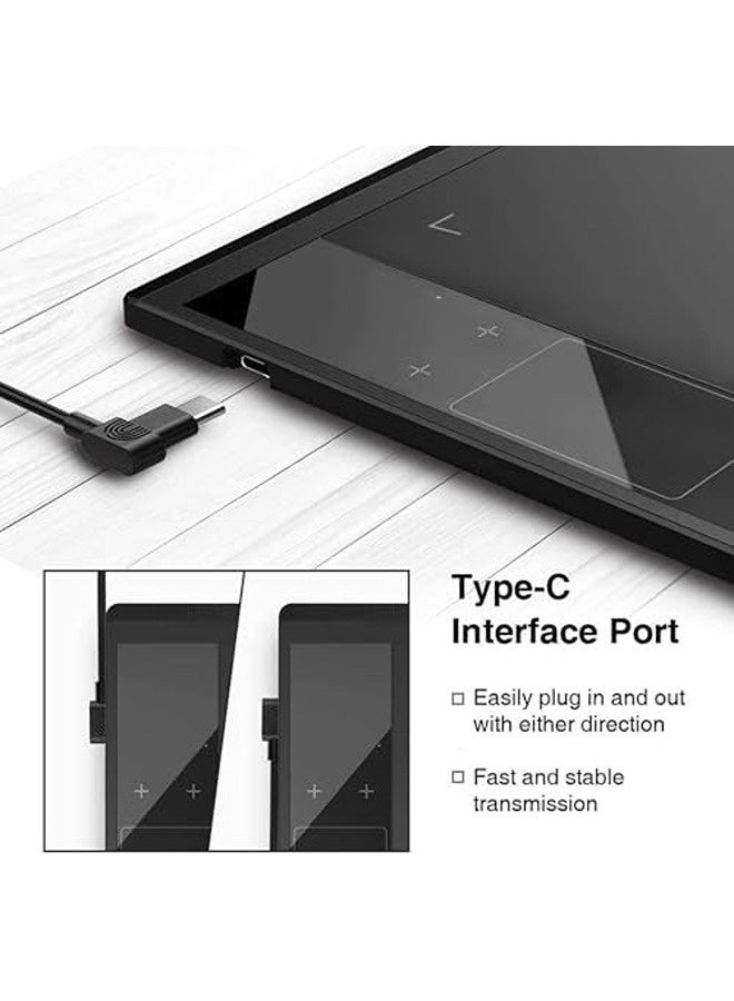 A30 V2 Graphic Tablet | 10 x 6 Inch Active Area | Battery-Free Stylus | 8192 Pressure Levels | Touch Keys + Gesture Pad | USB-C