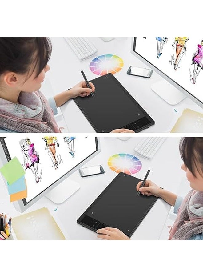 A30 V2 Graphic Tablet | 10 x 6 Inch Active Area | Battery-Free Stylus | 8192 Pressure Levels | Touch Keys + Gesture Pad | USB-C