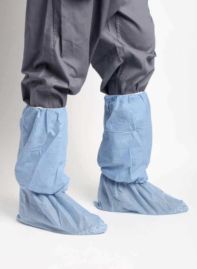 MediChoice Shoe Covers, Disposable, Anti-Skid Treads, Spunbond Meltblown Spunbond, Universal, Blue (Box of 50) - Image 2