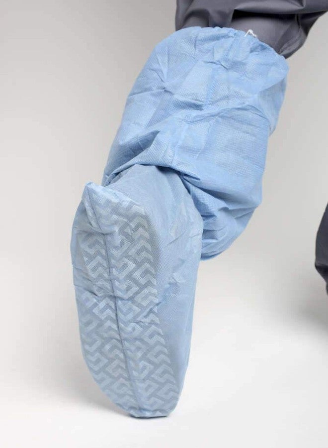 MediChoice Shoe Covers, Disposable, Anti-Skid Treads, Spunbond Meltblown Spunbond, Universal, Blue (Box of 50) - Image 1