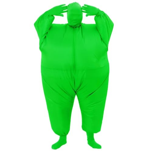RHYTHMARTS Green Inflatable Costume Full Body Suit Halloween Christmas Costumes Fancy Dress Adult (Green) - Image 1