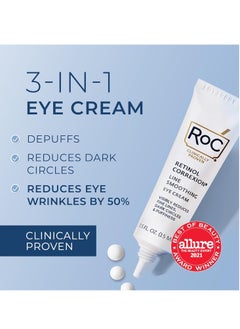 RoC RoC Retinol Correxion Eye Cream Mini for Dark Circles & Puffiness, Daily Wrinkle Cream, Anti Aging Line Smoothing Skin Care Treatment, .25 Ounces  - Image 2