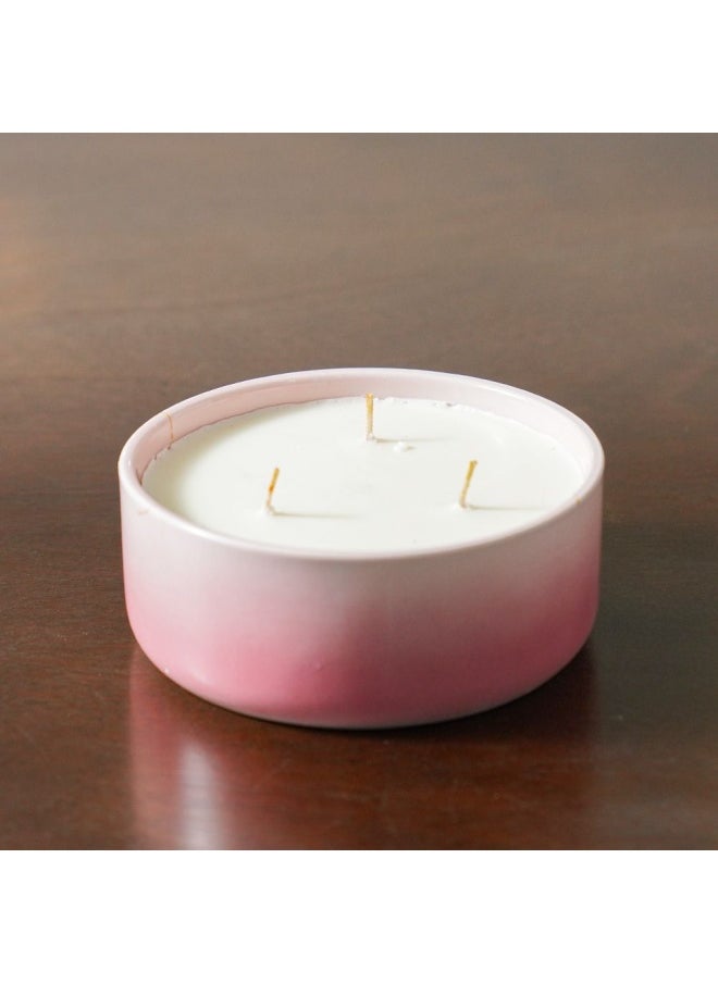 DANUBE HOME Amara Ceramic Candle Ceramic Candle Holders Decorative Candle Holders Candlelight Dinner DÃ©cor Candle Display Pieces Housewarming Gifts for Table Centerpiece Wedding Multi Pink 16.2X6.6Cm 620G  - Image 1