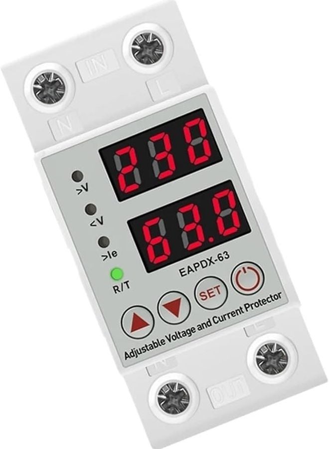 40A أحمر أخضر سكة قابلة للتعديل فوق تحت جهاز حماية الجهد التتابع حماية التيار - Image 2