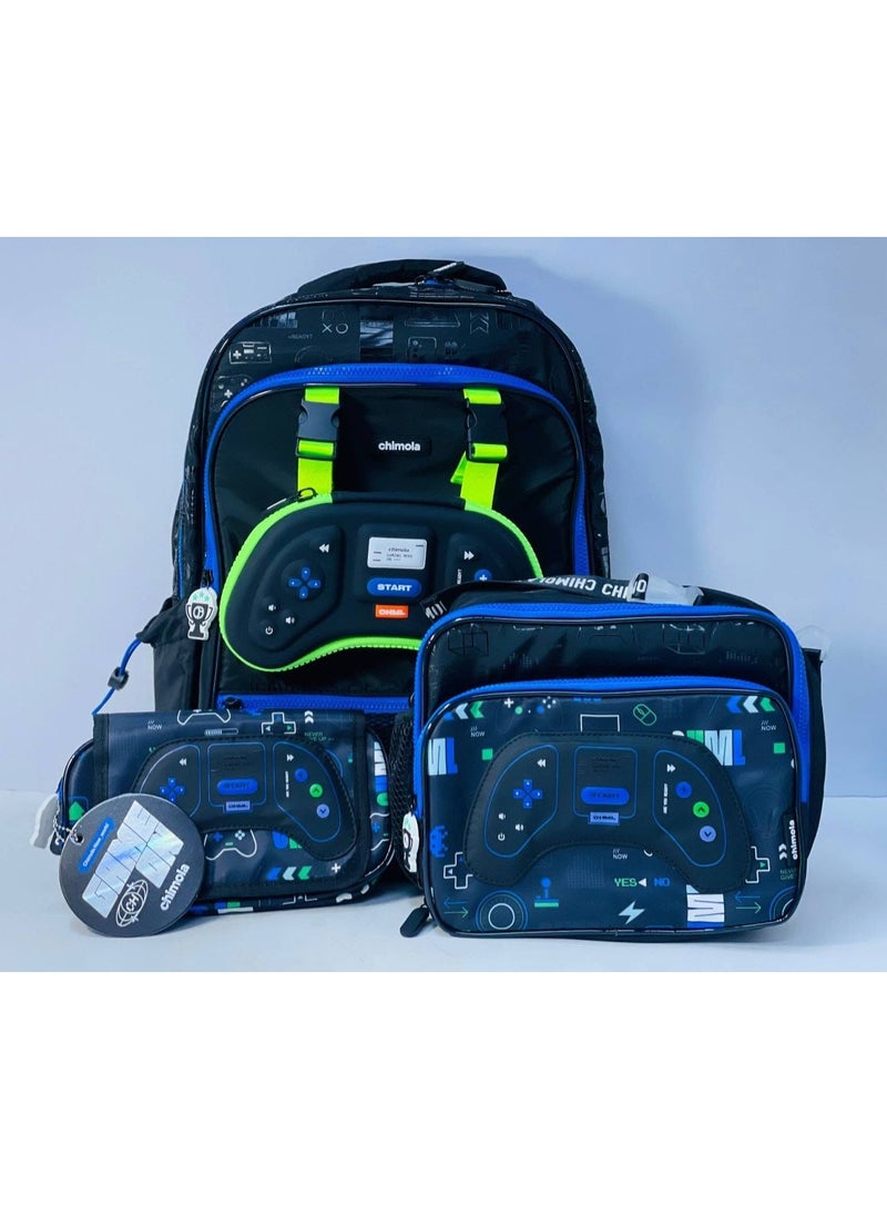 School bags, gym bag, 3-in-1 set (bag, lunchbox, and waterproof backpack). High-quality imported material. Backpack has 3 zippers. Bag size: 47 - Image 1