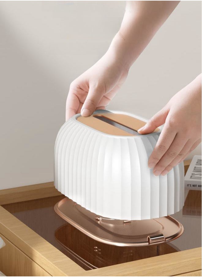 WAOKN - Living Room Desktop Tissue Box Household Toilet Automatic Lift Paper Box Bathroom Light Luxury Tissue Storage Box - Image 1
