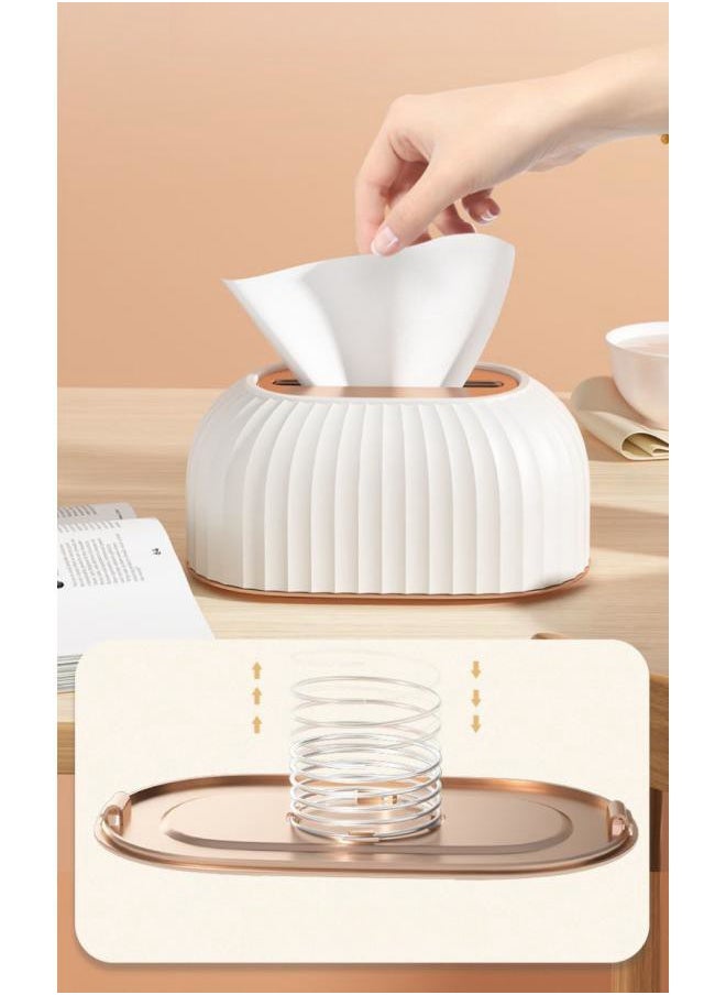 WAOKN - Living Room Desktop Tissue Box Household Toilet Automatic Lift Paper Box Bathroom Light Luxury Tissue Storage Box - Image 1