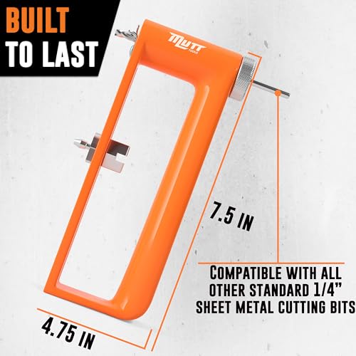 AMERICAN MUTT TOOLS Mutt Tools Adjustable Hole Cutter for Metal – Cuts 2–12" Holes in 24ga Steel & 26ga Stainless – Heavy Duty Tool for HVAC, Duct Work, Electrical & Ceiling Installs - Image 4