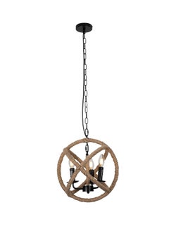 Best Power Rustic Rope Chandelier – Model 9008 | Vintage Hanging Ceiling Light with 3 E14 Bulbs | Adjustable 100cm Cord | Retro Pendant Lamp for Dining Room, Living Room, Café | Bulbs Not Included  - Image 2