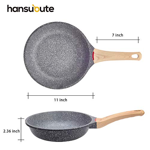 hansubute Induction Nonstick Frying Pan,Light Weight Skillet,Healthy Non Toxic Omelet Pan,All Stoves Compatible Egg Pan (grey, 11inch) - Image 5