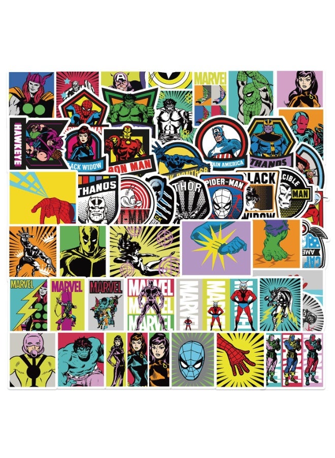 NIBEMINENT 50 Pcs Cartoon Comic Style Deco Kit Waterproof Stickers, High Definition Printing Bright Colors, Suitable for Laptop Skateboard Luggage Water Bottle Guitar DIY - Image 1