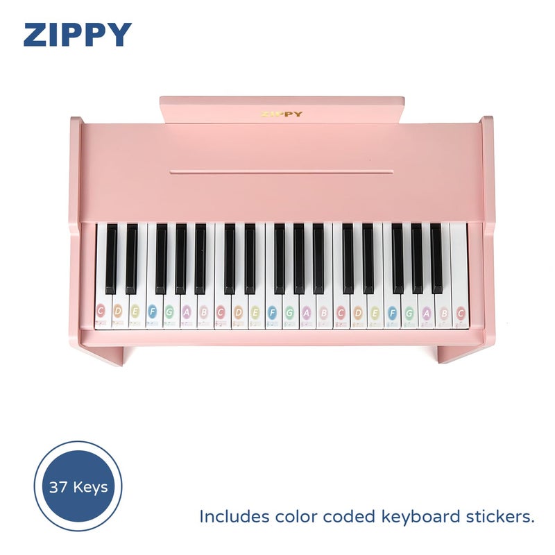 ZIPPY Kids Piano Keyboard, 37 Keys Digital Piano for Kids, Music Educational Instrument Toy, Wood Piano for 3+ Girls and Boys (Pink Basic) - Image 5