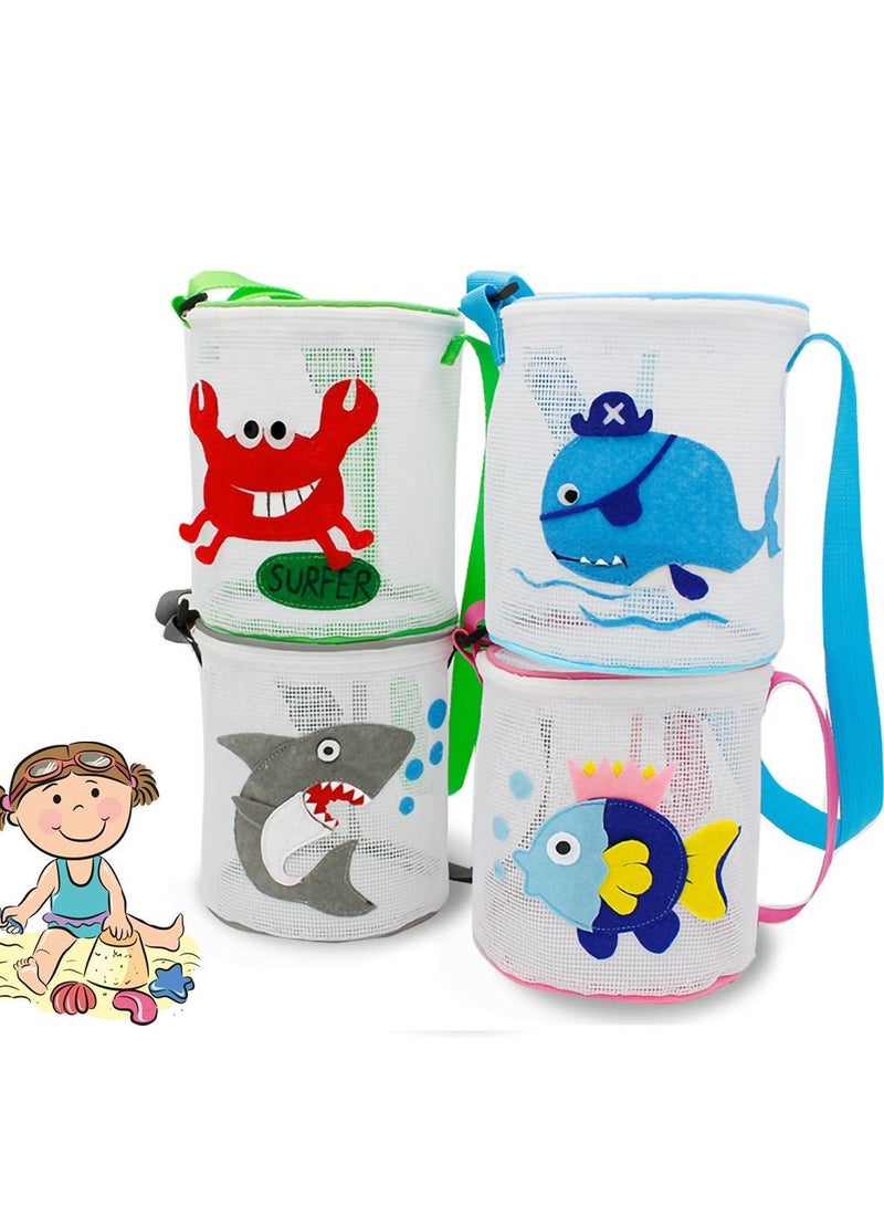NIBEMINENT Beach Toys Mesh Bags Children's Shell Collection Bag Tote for Shells, Boys and Girls Swimming Accessories  - Image 1