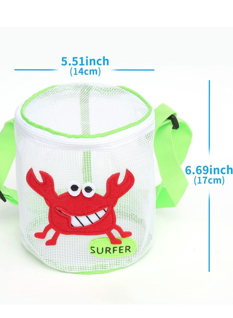 NIBEMINENT Beach Toys Mesh Bags Children's Shell Collection Bag Tote for Shells, Boys and Girls Swimming Accessories  - Image 5