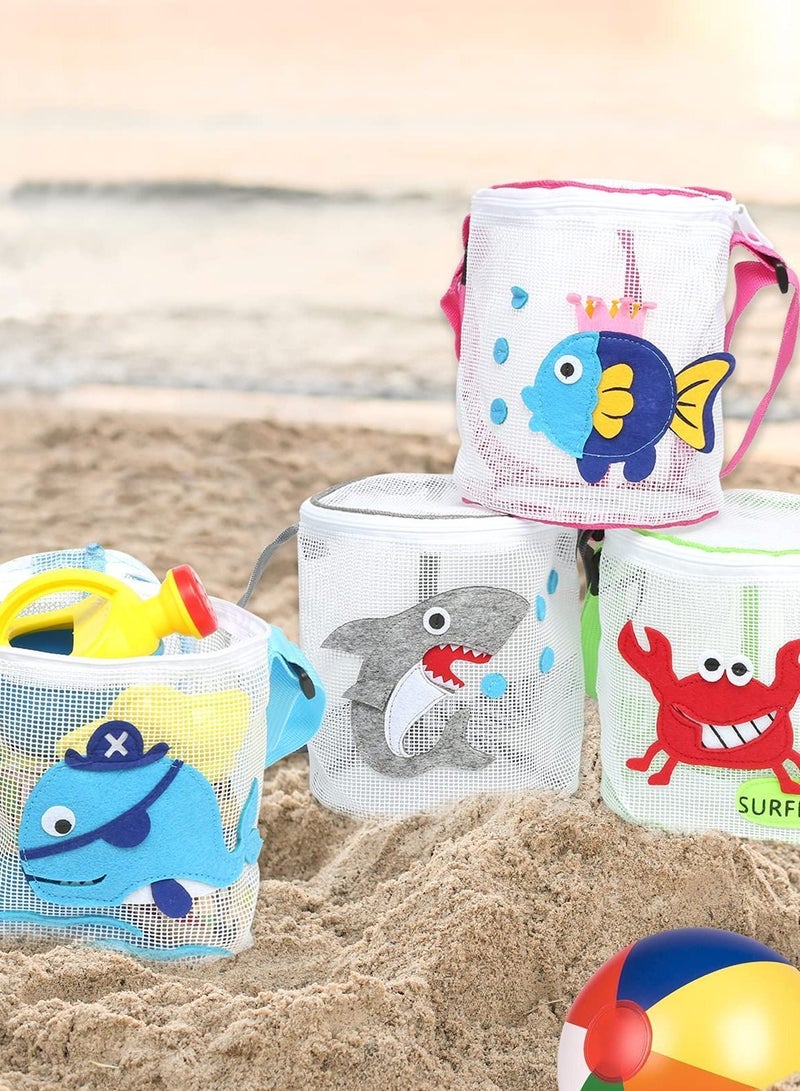 NIBEMINENT Beach Toys Mesh Bags Children's Shell Collection Bag Tote for Shells, Boys and Girls Swimming Accessories  - Image 4