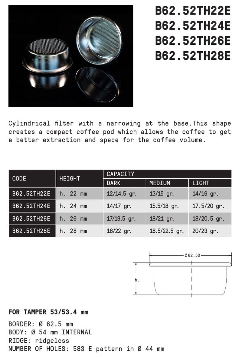 verybarista سلة فلتر IMS Precision 18-22 جرام B62.52TH28E متوافقة مع 54 مم بريفل ساج إكسبريس، بامبينو، بامبينو بلس، بارستا برو، إمبريس، بارستا تاتش، إنفيوزر. - Image 2