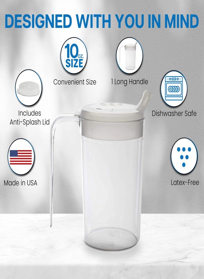 Providence Spillproof كوب بلاستيكي من إنديبندنس سعة 10 أونصات بمقبض واحد وغطاءين أنيقين، كوب شرب خفيف الوزن بمقابض سهلة الإمساك، متوافق مع جميع أنواع الأكواب، كوب شرب مقاوم للانسكاب للبالغين PSC 55 - عبوة من 3 قطع - Image 4
