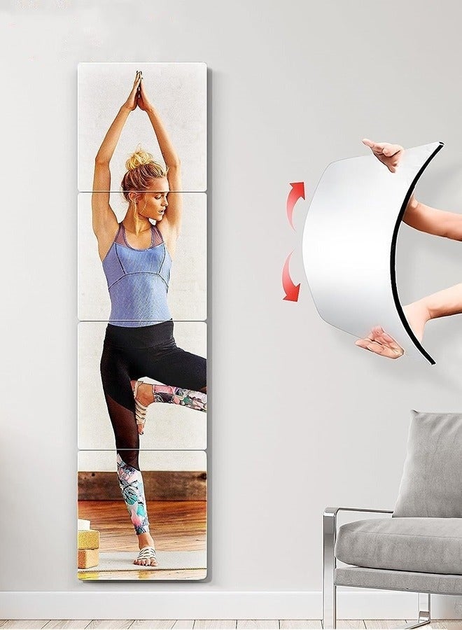 MIXDE 4-Piece Set Of Full-Length Wall Mirrors, 3D Acrylic 30x30cm Wall Tiles For Bedroom, Home Gym, And Home Wall Decoration - Image 1