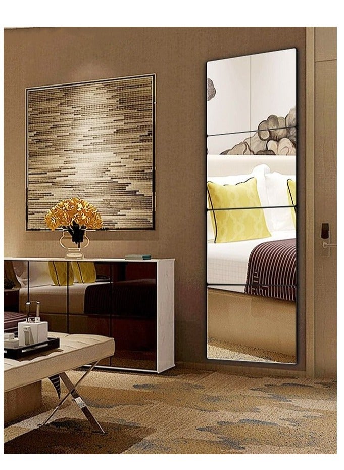 MIXDE 4-Piece Set Of Full-Length Wall Mirrors, 3D Acrylic 30x30cm Wall Tiles For Bedroom, Home Gym, And Home Wall Decoration - Image 4