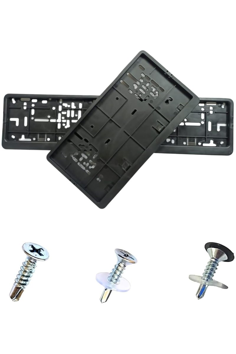 إيتافا إطار لوحة أرقام السيارة الطويل والقصير مع 8 براغي تثبيت | طقم حامل لوحات رقم قطعتين (53×13 سم و32.09×17.05 سم) | غطاء لوحات ممتاز لإمارة الشارقة - Image 4