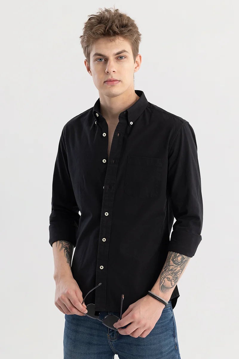 SNITCH Shirtolo Plain Black Shirt - Image 3