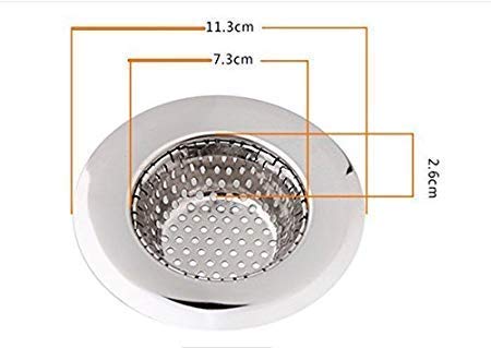 Zeinwap Kitchen Sink Strainer Heavy Duty Stainless Steel Sink Jali Kitchen Drain Basin Basket Filter Stopper Drainer Sink Jali (Pack of 2) - Image 2