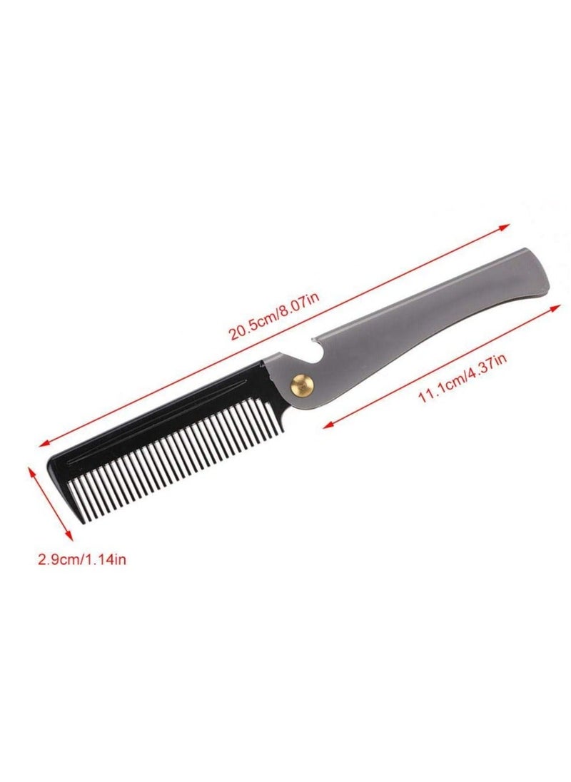 Y&D Folding Beard Comb, Portable Stainless Steel Round Comb for Men, Carrying Pocket Oil Hair Moustache Shaping Grooming Styling, Combing Hair, Beards and Mustaches  - Image 5