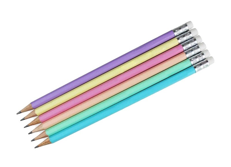 Penny Wise Gifts, Stationery, Party Supplies Premium Pastel Shades HB Pencils Set of 12 Dark Pencils With Erasers Attractive Colors Triangular Pencil For Extra Grip Strong Nib Aesthetic Design Ideal For Kids Return Gifts